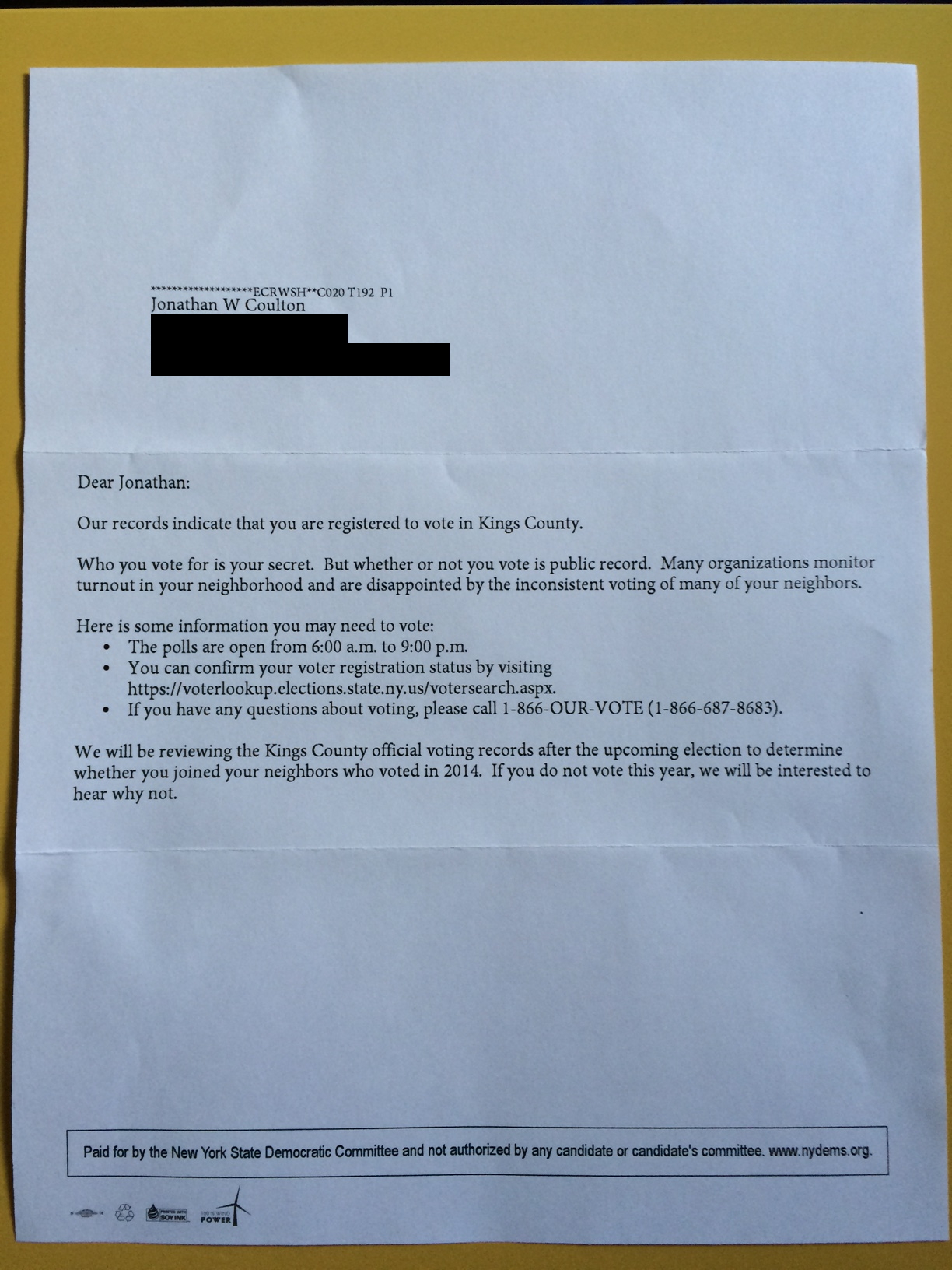 arg redacted letter